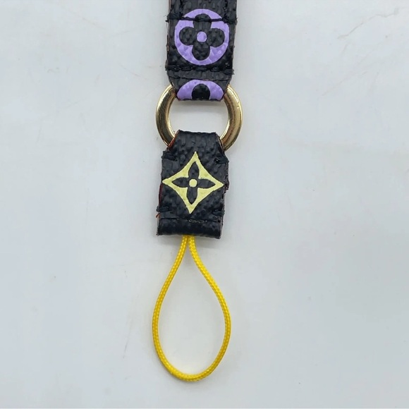Authentic  LV Monogram Multi color Noir Dragonne Telephone Strap - Picture 8 of 13